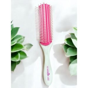 فرشاية ستايلنج للشعر الكيرلي Denman Brush لون أبيض و زهري