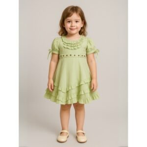 فستان بناتي لون أخضر