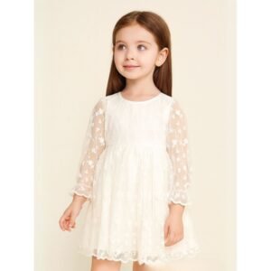 فستان بناتي لون ابيض