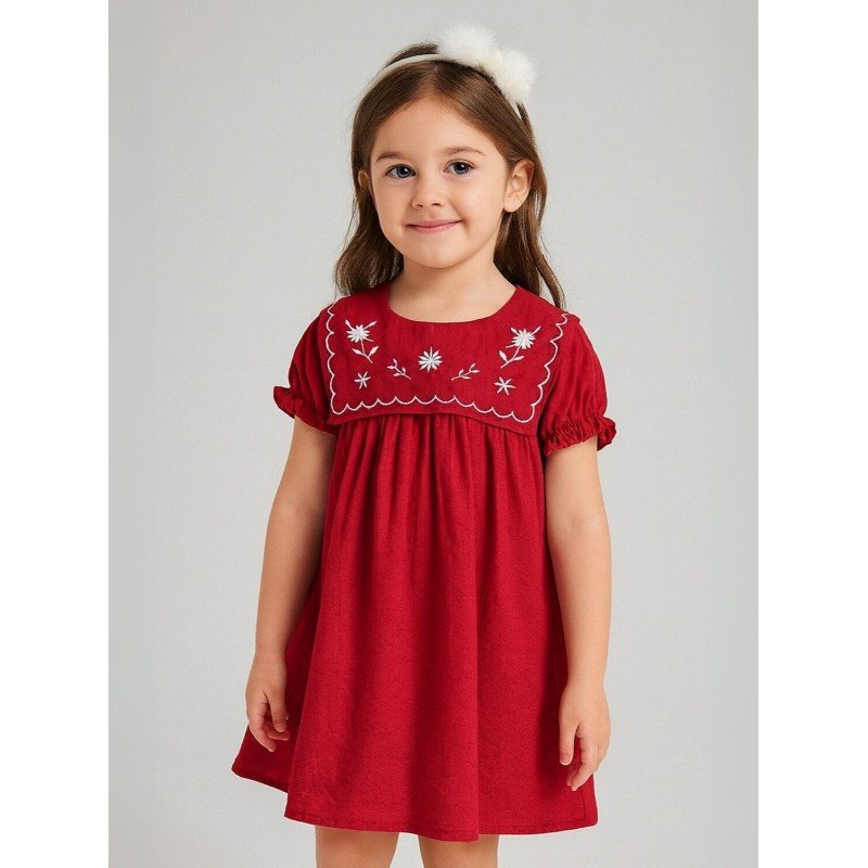 فستان بناتي لون احمر