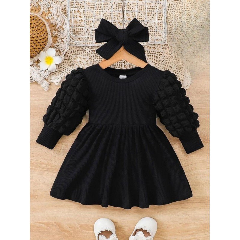 فستان بناتي لون اسود - Image 2