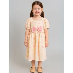 فستان بناتي لون بيج