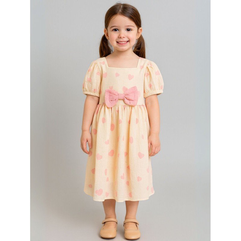 فستان بناتي لون بيج