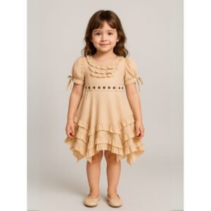 فستان بناتي لون بيج