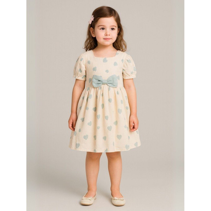 فستان بناتي لون بيج