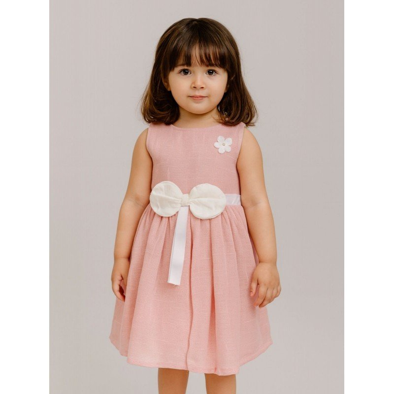 فستان بناتي لون زهري