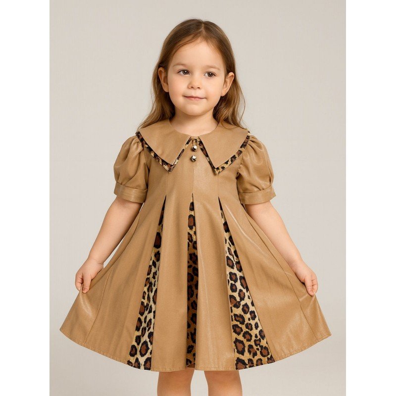 فستان بناتي لون كموني