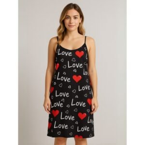 فستان بيتي للنساء لون أسود