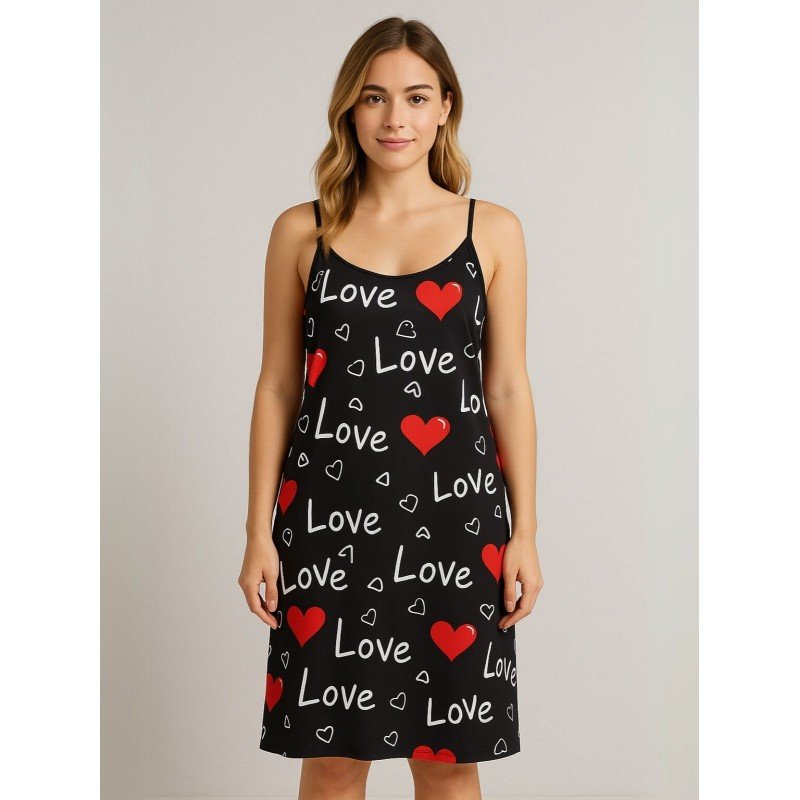 فستان بيتي للنساء لون أسود