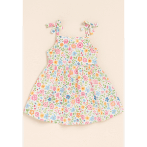 فستان حفر بناتي لون أبيض