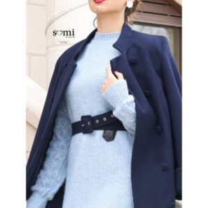 فستان صوف للنساء لون أزرق فاتح من Sami Boutique