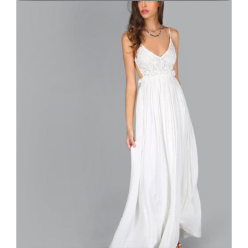 فستان صيفي للنساء لون أبيض