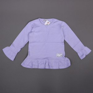 فستان قطن ربيعي للأطفال لون بنفسجي فاتح
