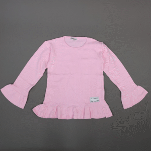 فستان قطن ربيعي للأطفال لون زهري فاتح