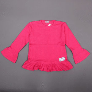 فستان قطن ربيعي للأطفال لون فوشي