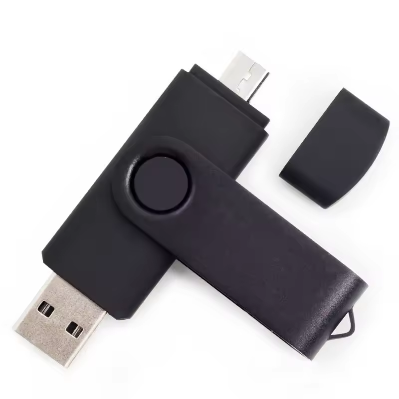 فلاش بمنفذين type-c ويو بي سي حجم 64 جيجا لون أسود- USB Flash Drive OTG 64GB