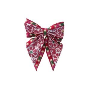 فيونكة للشعر تطريز لون أحمر