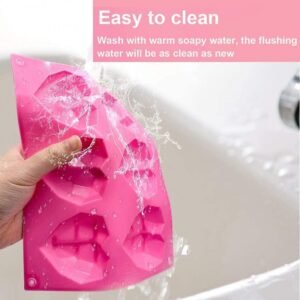 قالب سيليكون القلب الماسي حجم صغير 6 خانات