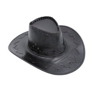 قبعة cowboy جلد للرجال لون أسود