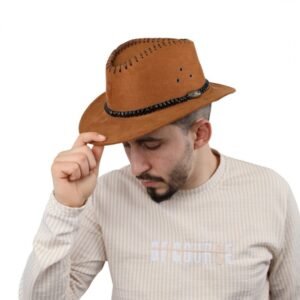 قبعة cowboy للرجال لون بني