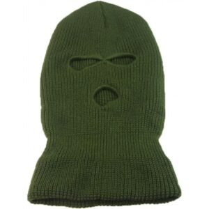 قبعة صوف على كامل الوجه لون أخضر