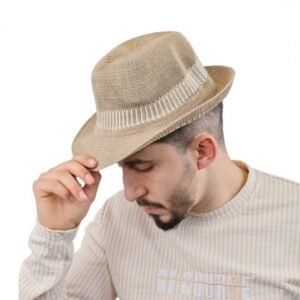 قبعة فيدورا للرجال لون بيج