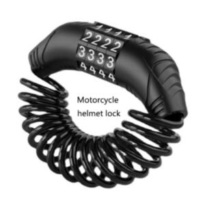 قفل سلكي مطاطي للخوذة بكلمة مرور - محمول ومضاد للسرقة - طول 1.5 متر