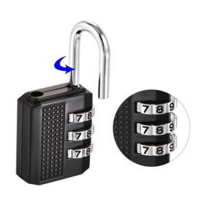 قفل حجم صغير بأرقام سرية - مصنوع من سبائك الزنك القوي - مثالي لحقائب السفر والدراجات