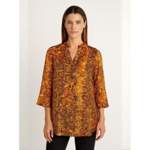 قميص للنساء لون برتقالي و أصفر