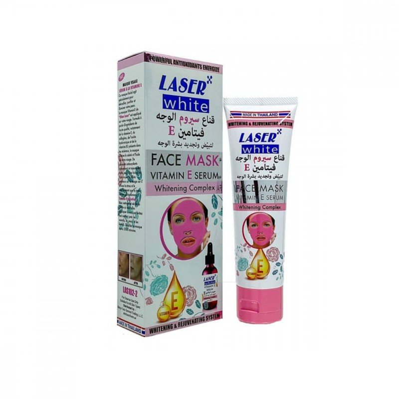 قناع سيروم الوجه فيتامين اي لتبيض وتجديد بشرة الوجه حجم 100 مل - Face Mask Vitamin E Serum by Laser White
