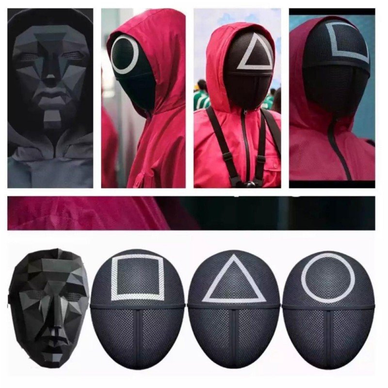 قناع وجه بلاستيكي لعبة الحبار مثلث