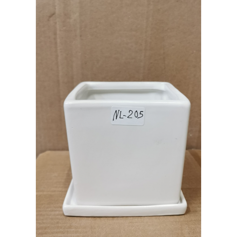 قوار بورسلان قطعة واحدة مربع لون أبيض