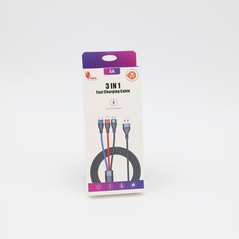 كابل شاحن 3 في 1 - 3 in 1 fast charging cable 5A