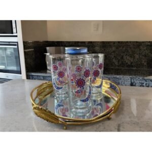 طقم 6 كاسات رمضان ماء / عصير لون أحمر و أزرق