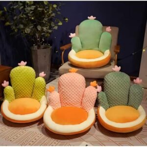 كرسي اطفال محشو بتصميم الصبار بألوان متعددة