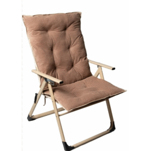 كرسي معدن قابل للطي لون بيج منجد لون بيج
