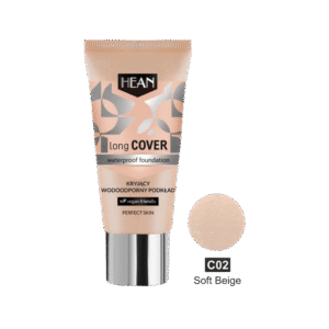 كريم أساس سائل من هين درجة C02 حجم 30مل-Hean Podkład Long Cover Podkład C02 Soft Beige
