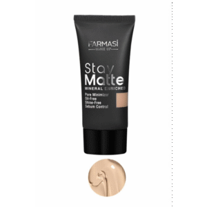 كريم أساس مطفأ اللمعة (ستاي مات) من فارماسي درجة 01 عاجي فاتح حجم 30 مل- Stay Matte Foundation By Farmasius- 01 Light Ivory