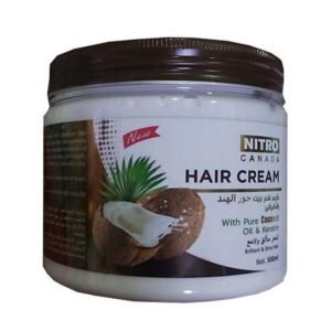 كريم شعر بزيت جوز الهند والكيراتين حجم 500 مل - Hair Cream with Pure Coconut Oil & Keratin by NITRO