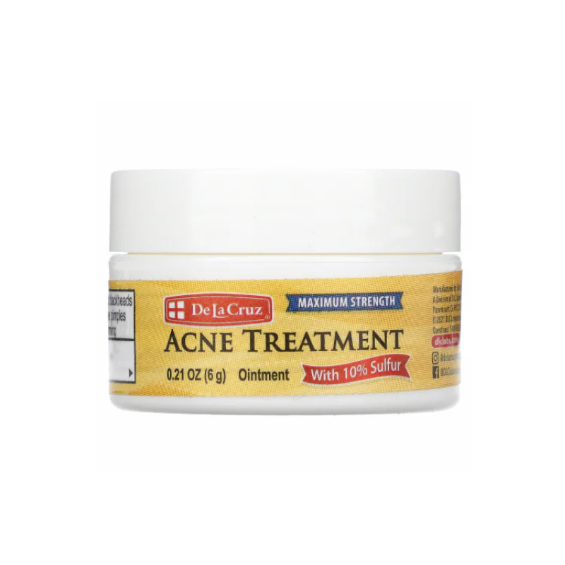 كريم علاج حب الشباب بالكبريت 10٪ من دي لاكروز حجم 6 غم -ACNE Treatment with 10% Sulfur By De La Cruz 6 G