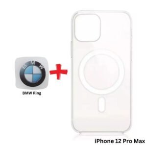 كفر ايفون 12 برو ماكس ماج سيف داعم للشحن اللاسلكي شفاف مع هدية رنج