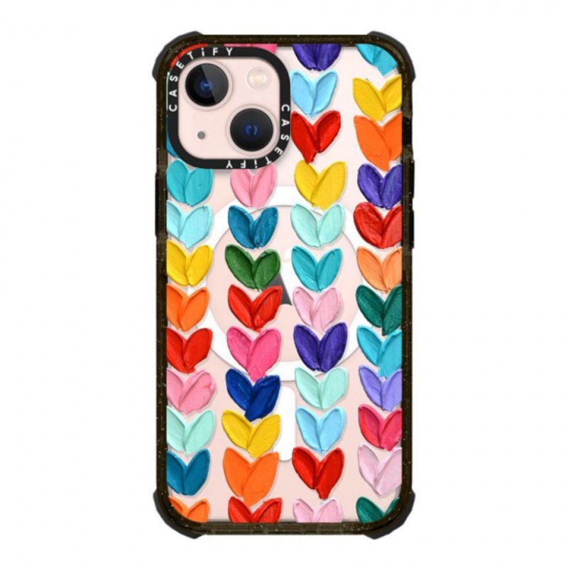 كفر جوال ايفون 15 بتصميم قلوب ملونة