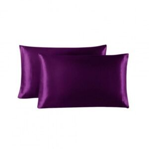 غطاء وسادة ستان لون بنفسجي