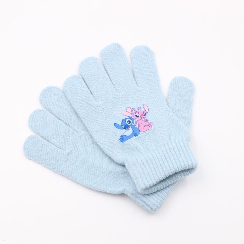 كفوف يد شتوي لون stitch ازرق فاتح بارد