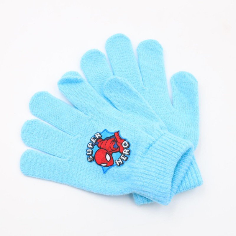 كفوف يد شتوي لون SUPER HERO ازرق