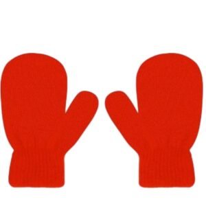 كفوف يد شتوية للأطفال - لون أحمر - من سنتين ل 5 سنوات