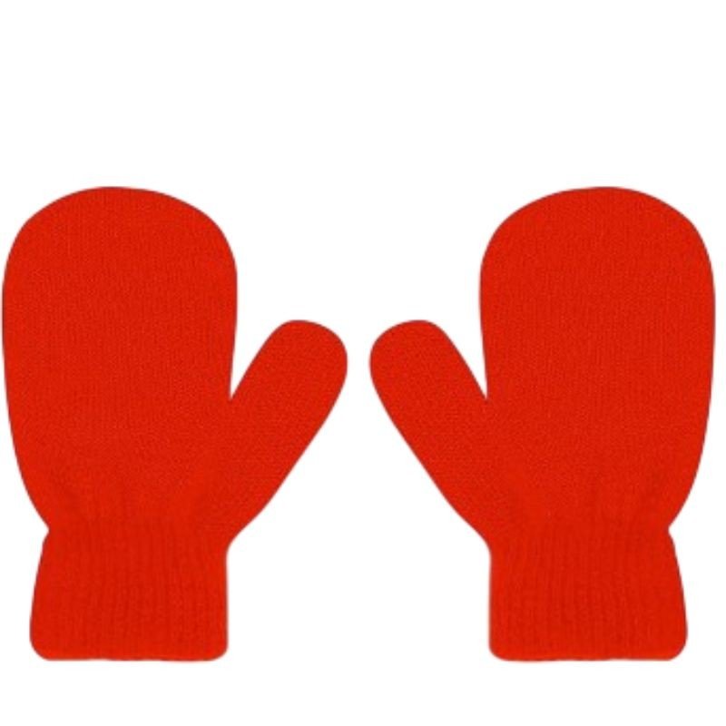 كفوف يد شتوية للأطفال - لون أحمر - من سنتين ل 5 سنوات