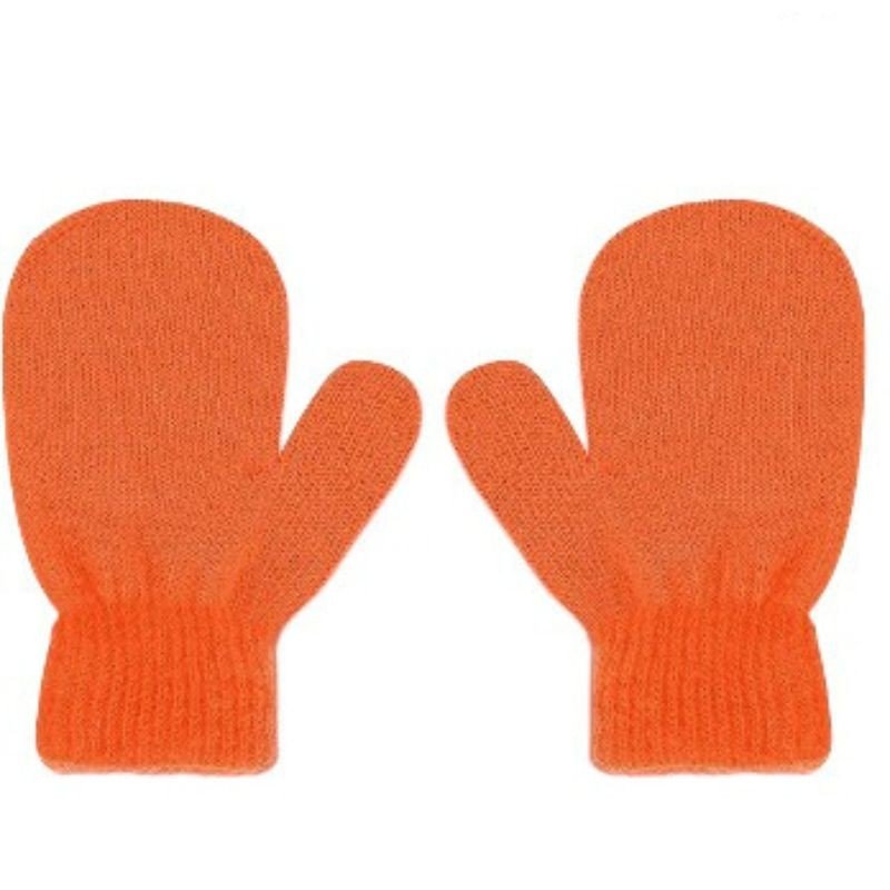 كفوف يد شتوية للأطفال - لون برتقالي - من سنتين ل 5 سنوات