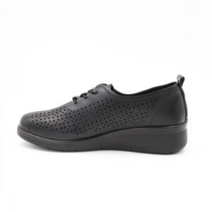 كندرة ستاتي جلد برباط للنساء لون أسود