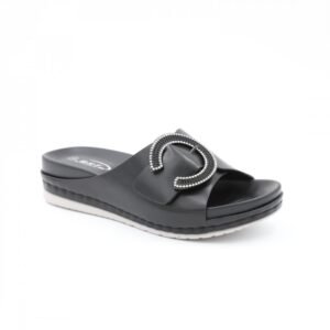 كندرة ستاتي جلد للنساء لون أسود